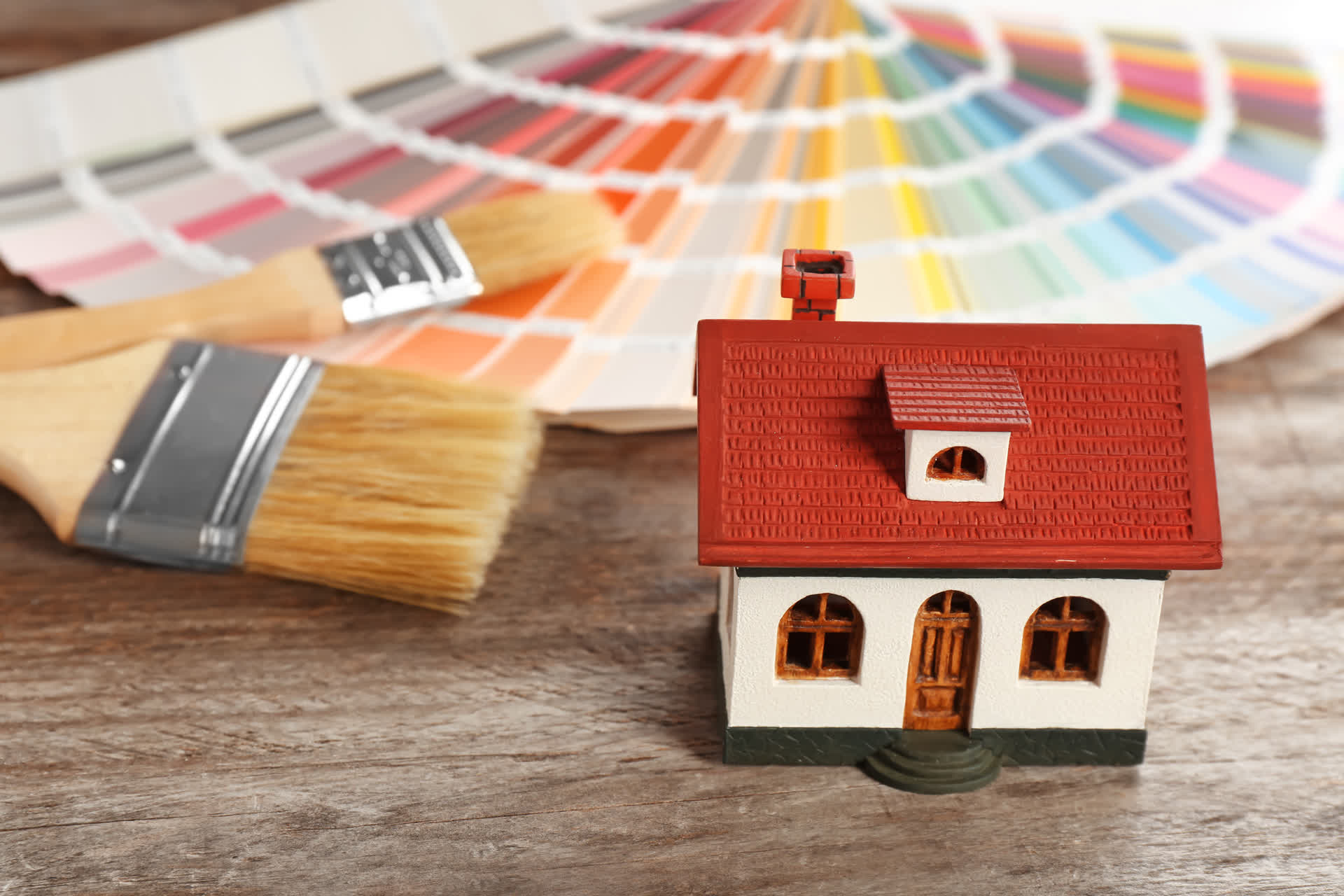 Paint color samples for exterior home painting project